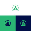 Oak leaf  with symbol church logo design inspiration