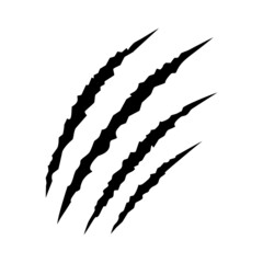 animal silhouette claw paw marks, scratches, talons cuts cat, tiger, dog, lion, monster isolated on 