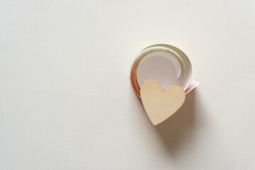 Poster - isolated heart on a paper coil with space