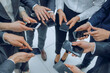 © ASDF - closeup.business team with smartphones.