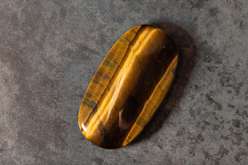 Yellow and black tiger's eye gemstone