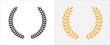 Laurel wreath icon. Foliage wheat wreath vector icon. Round leaf wreath design for trophy crest, award and achievement border. Vector illustration collection.