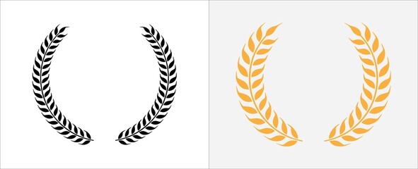 laurel wreath icon. foliage wheat wreath vector icon. round leaf wreath design for trophy crest, awa
