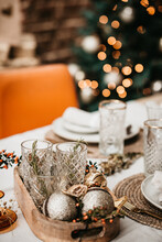Christmas Table With Glasses