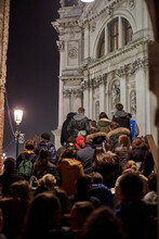 Venice Religious Vigil, Procession To Salute Church, Night