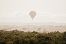 Air Balloon Flying Over Savanna