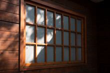 Antique Wooden Window With Sunglight