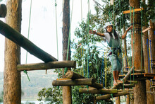 Arab Woman On Rope Course