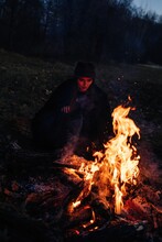 Mysterious Portrait Near The Fire 