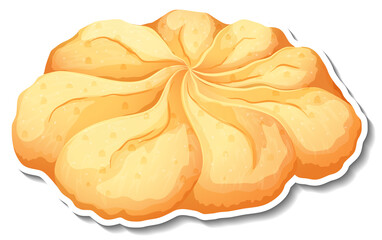 Sticker - Isolated milk cookie in cartoon style