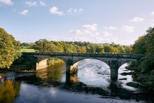 Evening Light And Road Bridge Over The River Lune