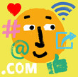 © The Laundry Room/Stocksy - Cartoon Face surrounded by Social Media Symbols