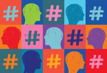 Pattern With Hashtags And Heads