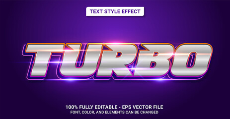 Wall Mural - Text Style with Turbo Theme. Editable Text Style Effect.