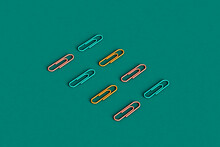 A Colorful Collection Of Paper Clips. 3D Illustration