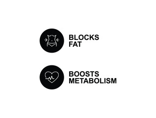 Poster - blocks fat boosts metabolism logo 