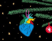 Anatomical Heart As Christmas Tree Decoration Illustration