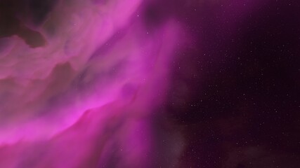 nebula gas cloud in deep outer space, science fiction illustrarion, colorful space background with stars 3d render