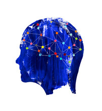 Brain Network Inside Ink Blue Head Illustration