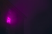 One Alone Purple Window At Night