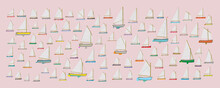 Small Sail Boat Wide Format Pattern