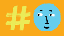 Hashtag And Emoji Cartoon Face Illustration