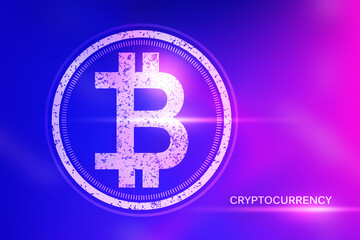 Poster - 2d rendering bitcoin sign concept

