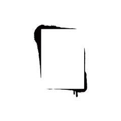 Poster - Stencil spray paint frame. Grunge graffiti style black frame. Isolated vector illustration with drop paint border. Stencil spray effect.