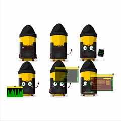 Wall Mural - A Hacker yellow highlighter character mascot with