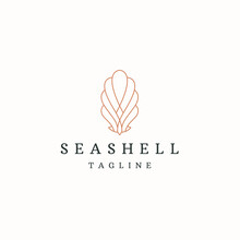Luxurious Seashell With Line Style Logo Icon Design Template Flat Vector