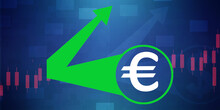 2d Rendering Stock Market Online Business Concept. Business Graph With Euro Sign