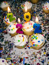 New Year 2022 Cupcakes With Candles