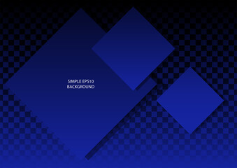 Poster - Dark blue abstract squares background