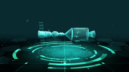 Wall Mural - hud the futuristic 3d sci-fi space vehicle