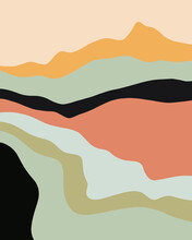Retro Inspired Abstract Landscape