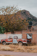 Rusty Weathered Pickup Truck In Mexico