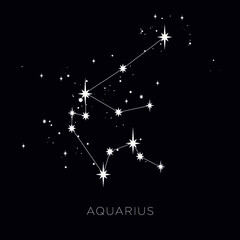 Wall Mural - Star constellation zodiac aquarius vector