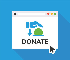 Aufkleber - Donate money on charity website icon vector illustration.