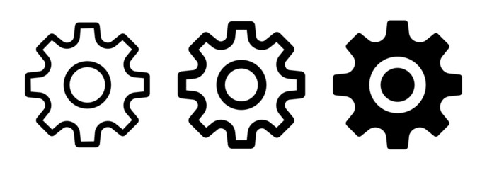 Aufkleber - Simple black setting gear icon isolated on white background.