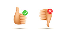 Thumb Up And Down Sign Icon Illustration