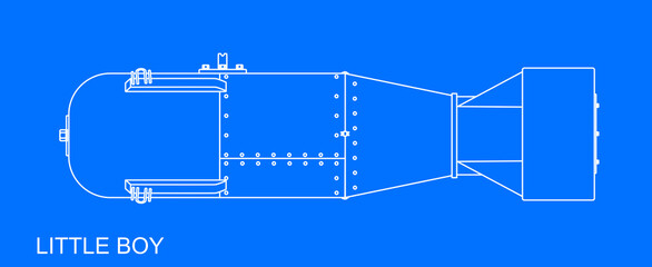 Sticker - Little Boy Atomic Bomb Blueprint