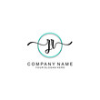 ZR Initial handwriting logo with circle hand drawn template vector