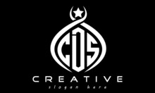 CDS Three Letters Monogram Curved Oval Initial Logo Design, Geometric Minimalist Modern Business Shape Creative Logo, Vector Template