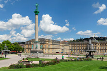 Schlossplatz Square And New Castle, Stuttgart, Neckar Valley, Baden-Wurttemberg