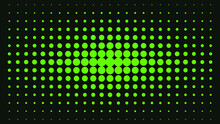 Green Dots Pattern Halftones On Dark Gradient Background.