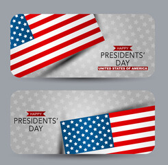 Wall Mural - happy presidents day. a set of banners or cards with round corners. usa national symbolic background