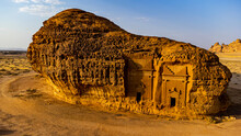Aerial Of The Rock Tombs, Madain Saleh (Hegra) (Al Hijr), UNESCO World Heritage Site, Al Ula