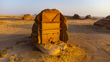 Aerial Of The Tomb Of Lihyan, Son Of Kuza, Madain Saleh (Hegra) (Al Hijr), UNESCO World Heritage Site, Al Ula