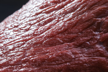 Wall Mural - Texture of Raw Fresh beef meat or fillet ready to cook. Shallow depth of field