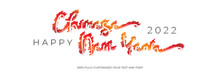 Chinese New Year With Red Scribble Like Fire With Yellow Light Editable Text Effect Vector